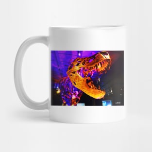 golden dinosaur tyrannosaurus rex in museum photography fossil Mug